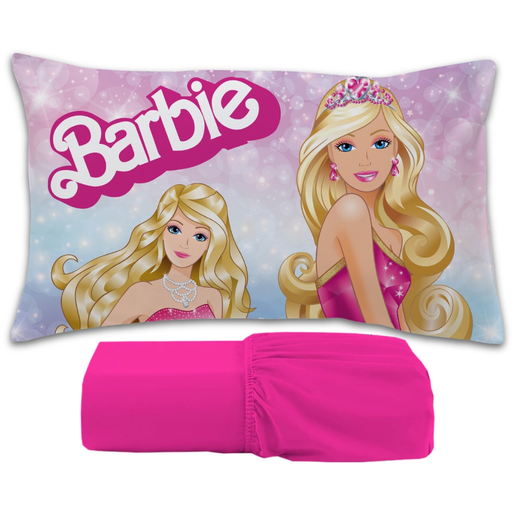 Jogo De Lençol 2 peças Infantil Temático De Personagens - Barbie em Oferta na Shopee