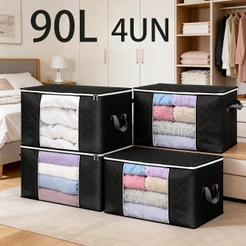 Kit 4/2UN Caixas Organizadoras de Roupas Calçados Cobertas Edredon TNT Com Tampa Ecológico Multiuso