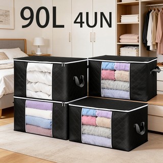 Kit 4/2UN Caixas Organizadoras de Roupas Calçados Cobertas Edredon TNT Com Tampa Ecológic…