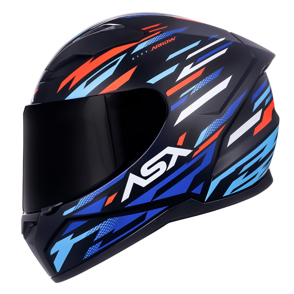 Capacete Fechado ASX City Arrow Azul Fosco em Oferta na Shopee