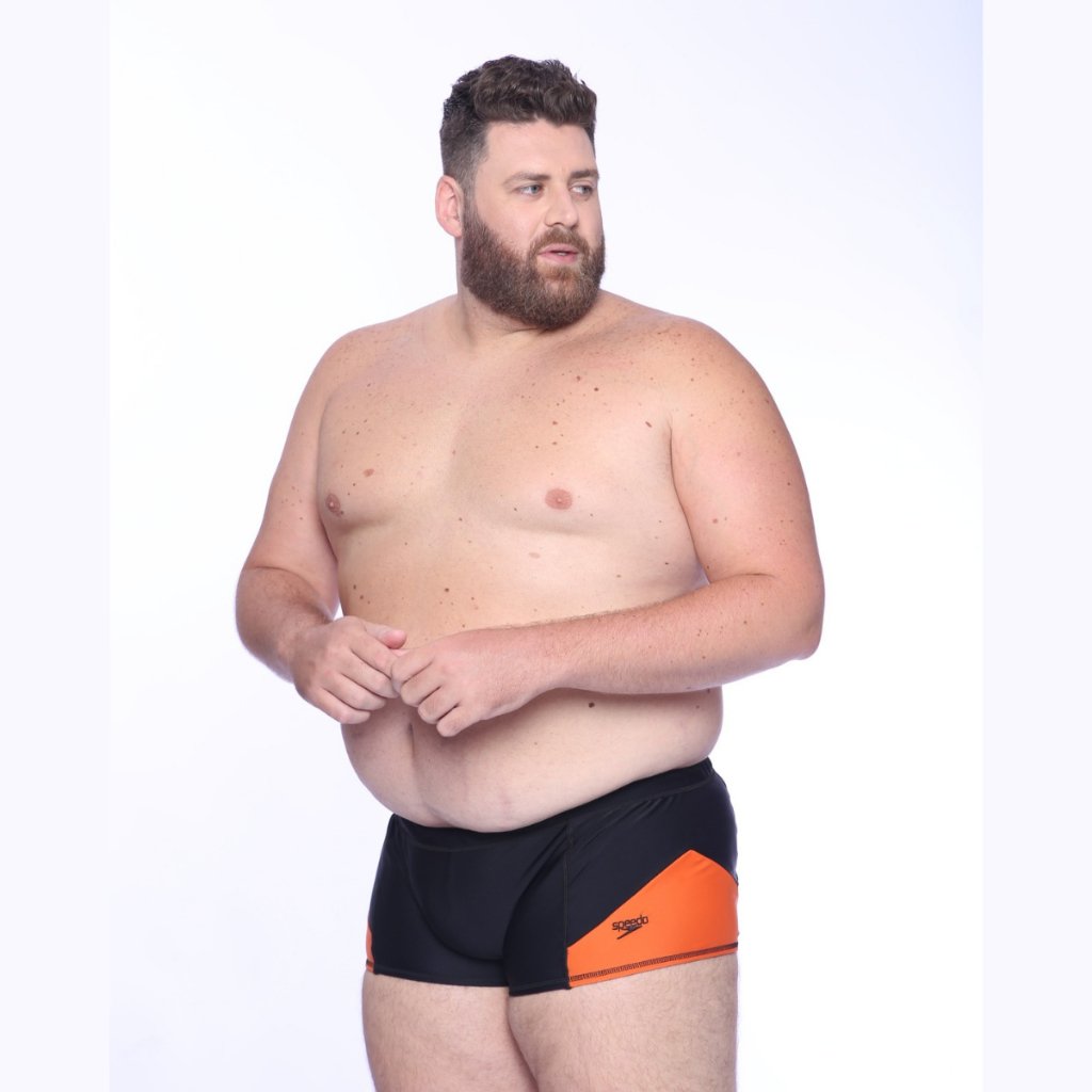 Sunga Plus Recortes Speedo+ Com Lycra Adaptiv E XTRA Life Speedo - PRETO TANGERINA