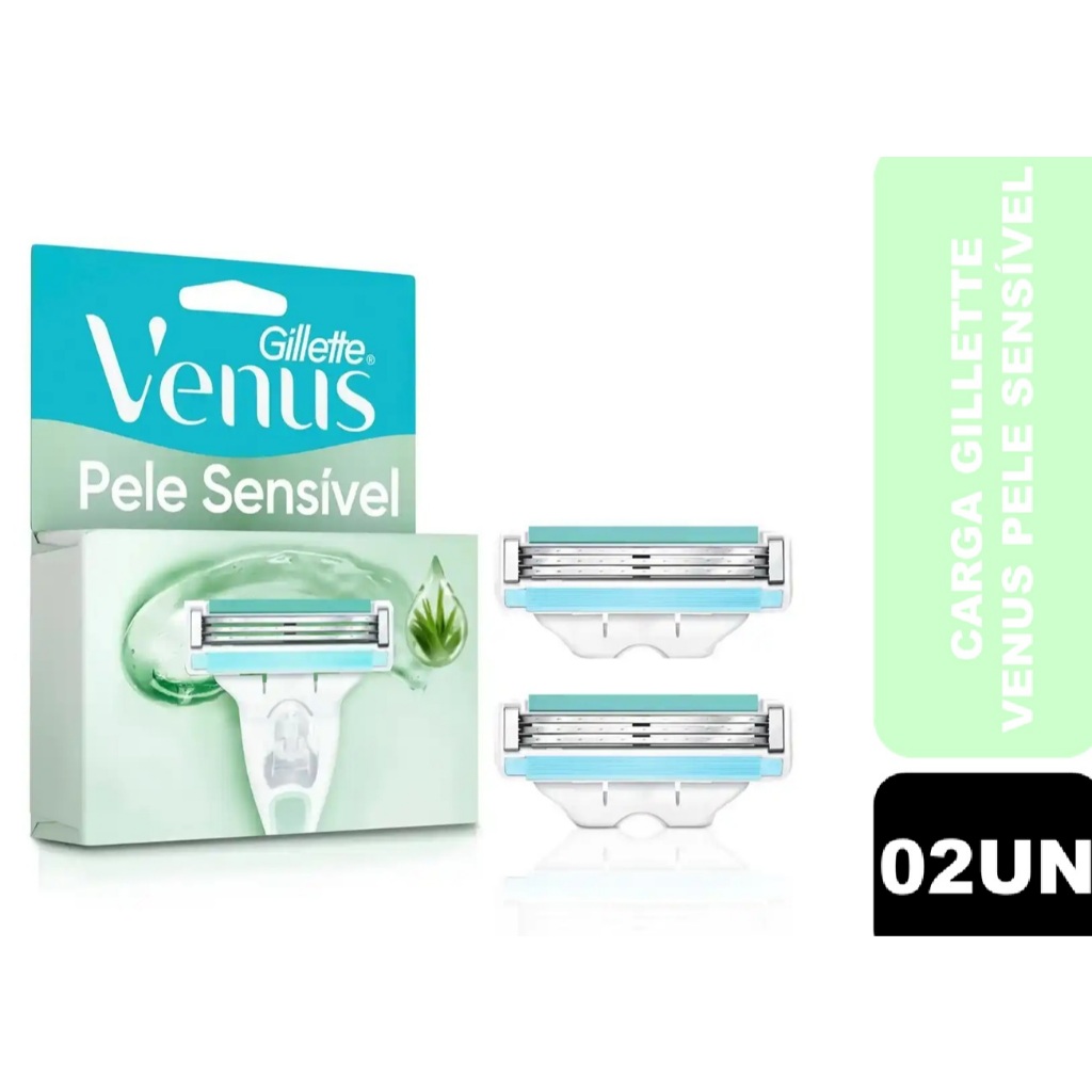 Carga para Aparelhos Depilatório Cartucho Venus Gillette Pele Sensível 02un