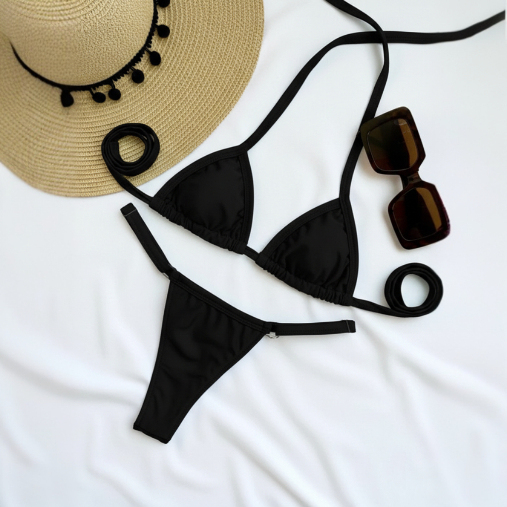 Kit 2 Biquínis Cortininha Feminino Fita com Regulador Sem Bojo Verão em Oferta na Shopee