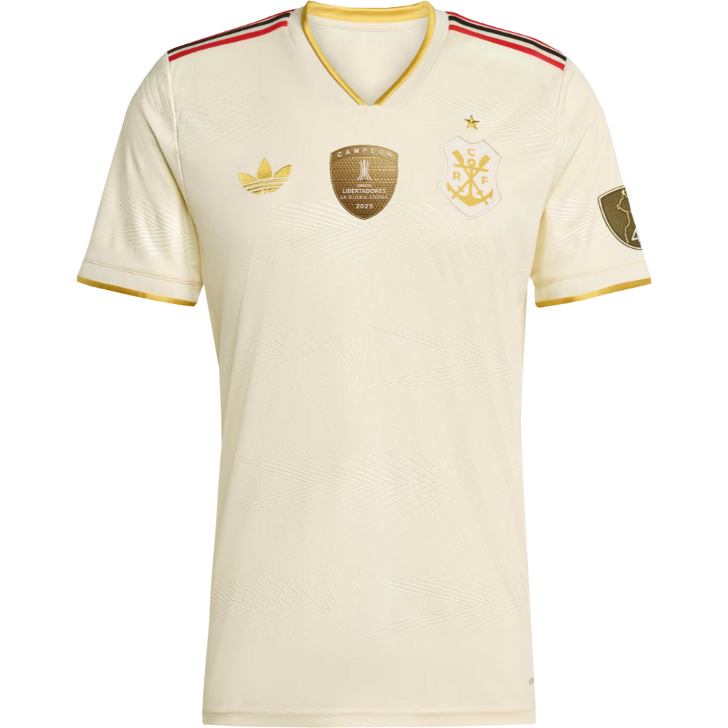 Manto Flamengo Masculina Jogo 3 Adidas 2025 + Kit Patches CAMPÉON Libertadores 2025