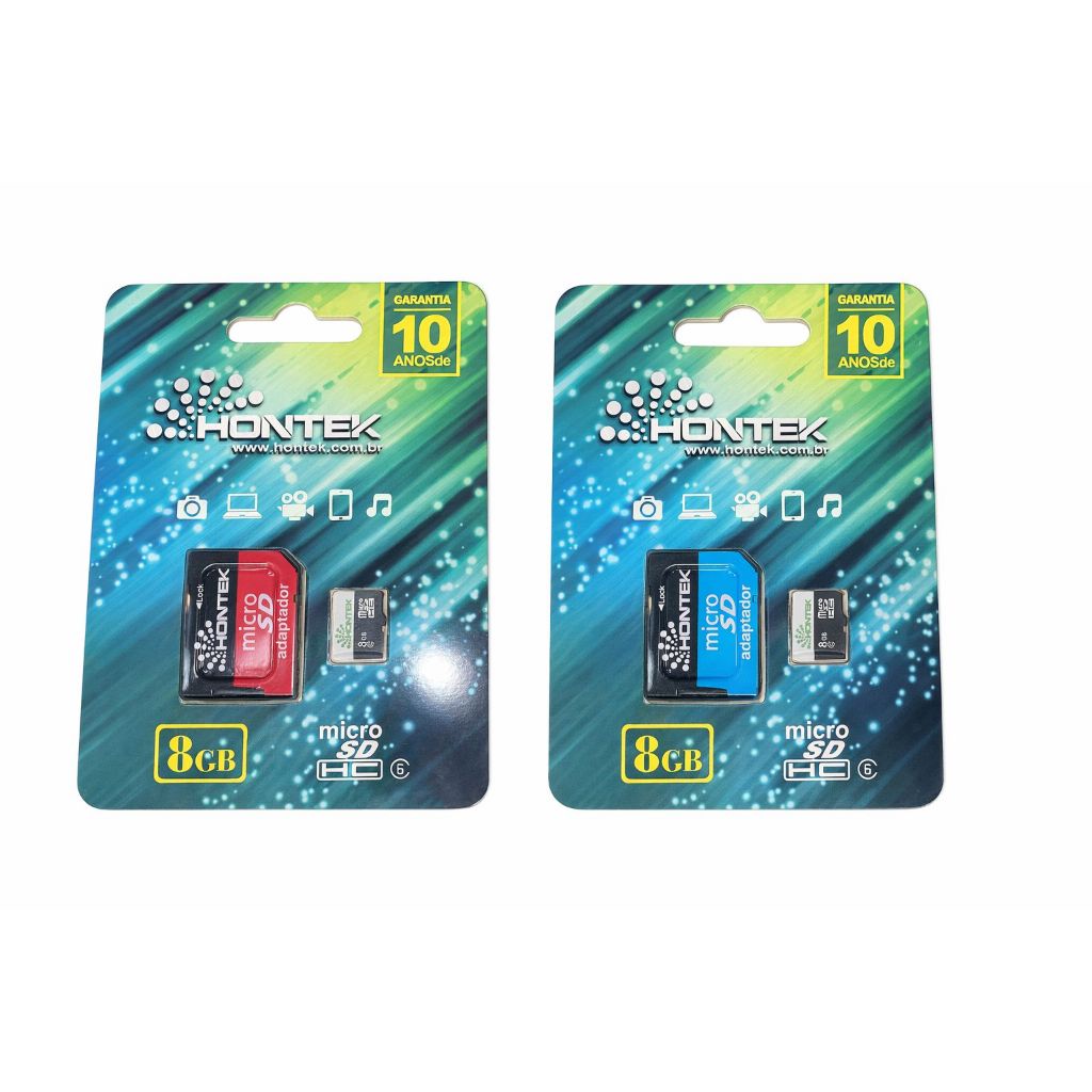 Cartão de Memória Micro SDHC 8GB Hontek com Adaptador SD