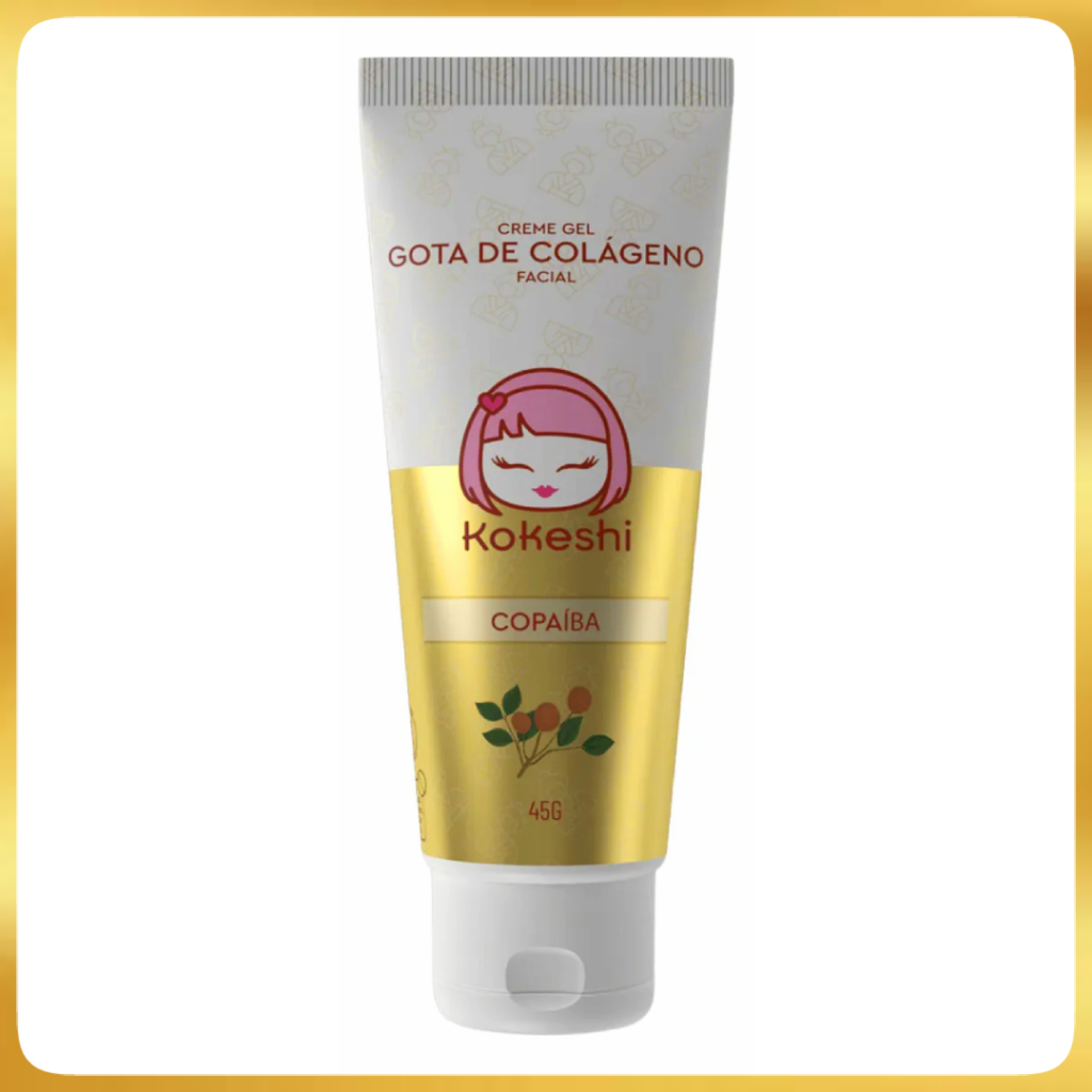 Kokeshi Creme Gel Hidratante Facial Gota De Colágeno(Oleo de Girassol Ozonizado e Oleo de Copaiba) em Oferta na Shopee