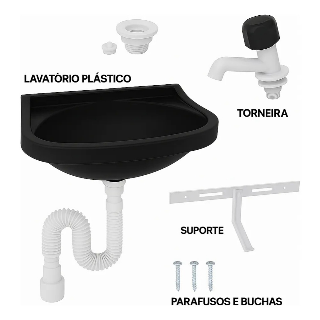 CUBA LAVATORIO + SIFÃO + VALVULA + TORNEIRA em Oferta na Shopee