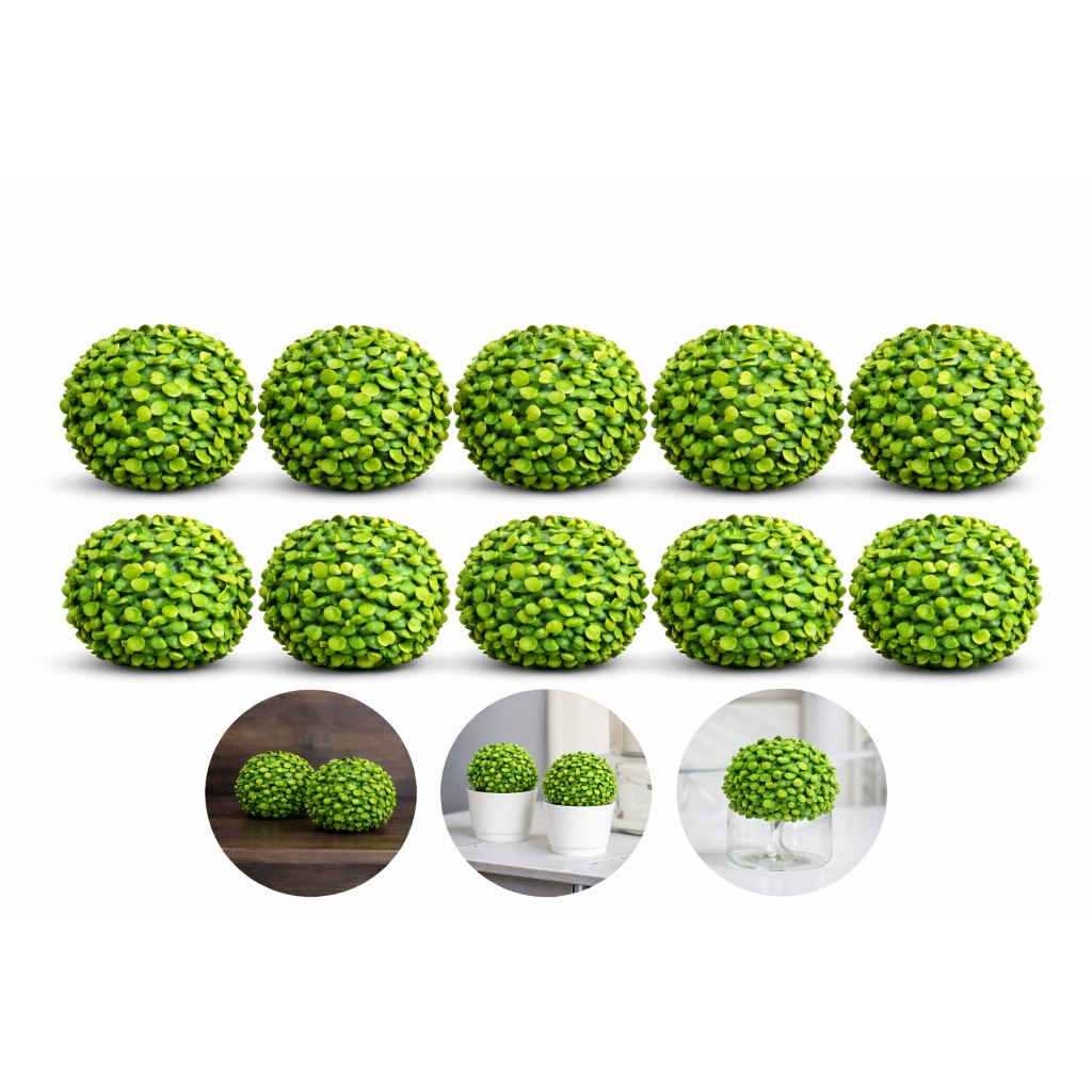 10 Bolinha Buchinho Artificial Decorativa 10cm Bola Grama em Oferta na Shopee