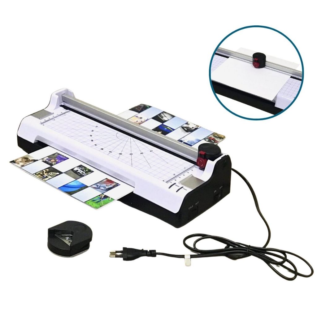 Plastificadora Laminadora Refiladora A4 5 em 1 Quente e Frio Corte Reto Ondulado