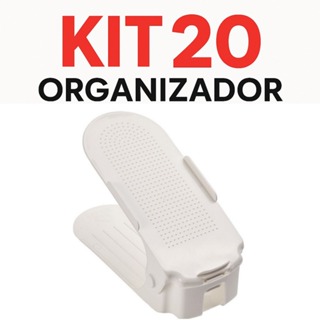 Kit 20 Organizador de Sapatos e Tenis Ajustáveis Branco em Oferta na Shopee
