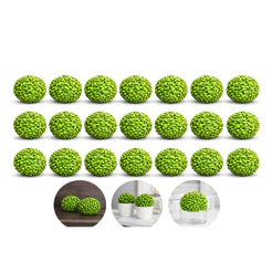 20 Bolinha Buchinho Artificial Decorativa 10cm Bola Grama