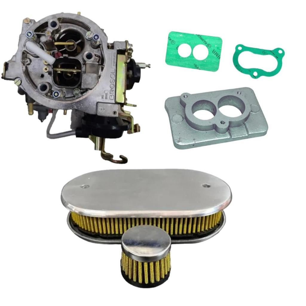 Carburador 2e Brosol Chevette 1.6 Álcool + Flange Adaptadora 460/2e + Filtro Esportivo