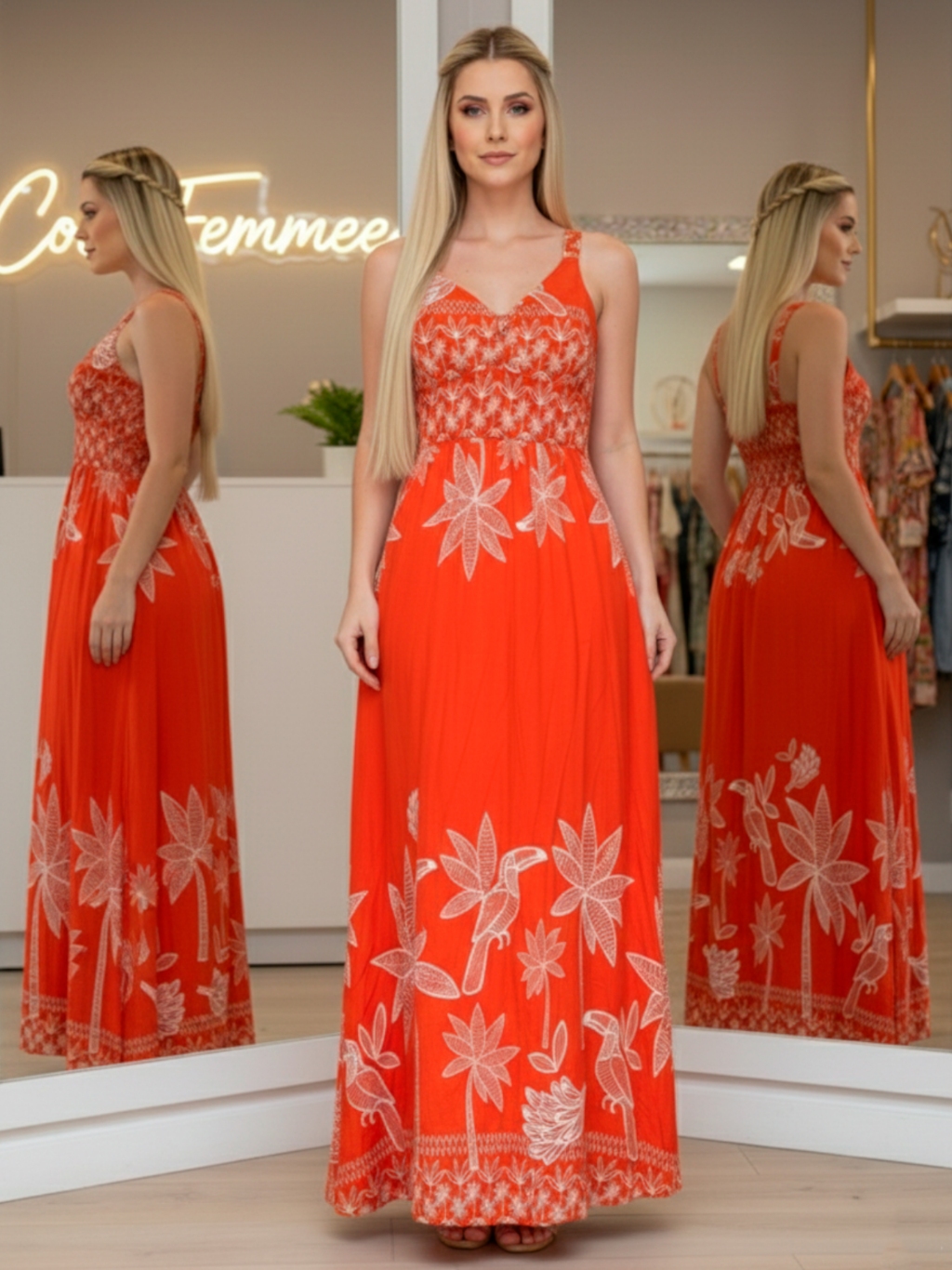 Vestido Longo Preto Floral Viscolinho Sem Bojo Com Lastex Veste P ao GG Elegante Coco Femme em Oferta na Shopee