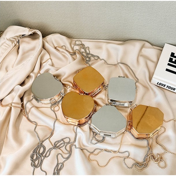 Mini Bolsa De Ombro De Metal Bolsas Feminina Pequena em Oferta na Shopee