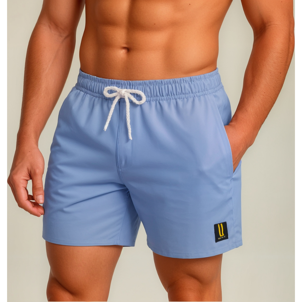 Short Academia Tecido Leve Moderno Slim Oferta Cores Lisas