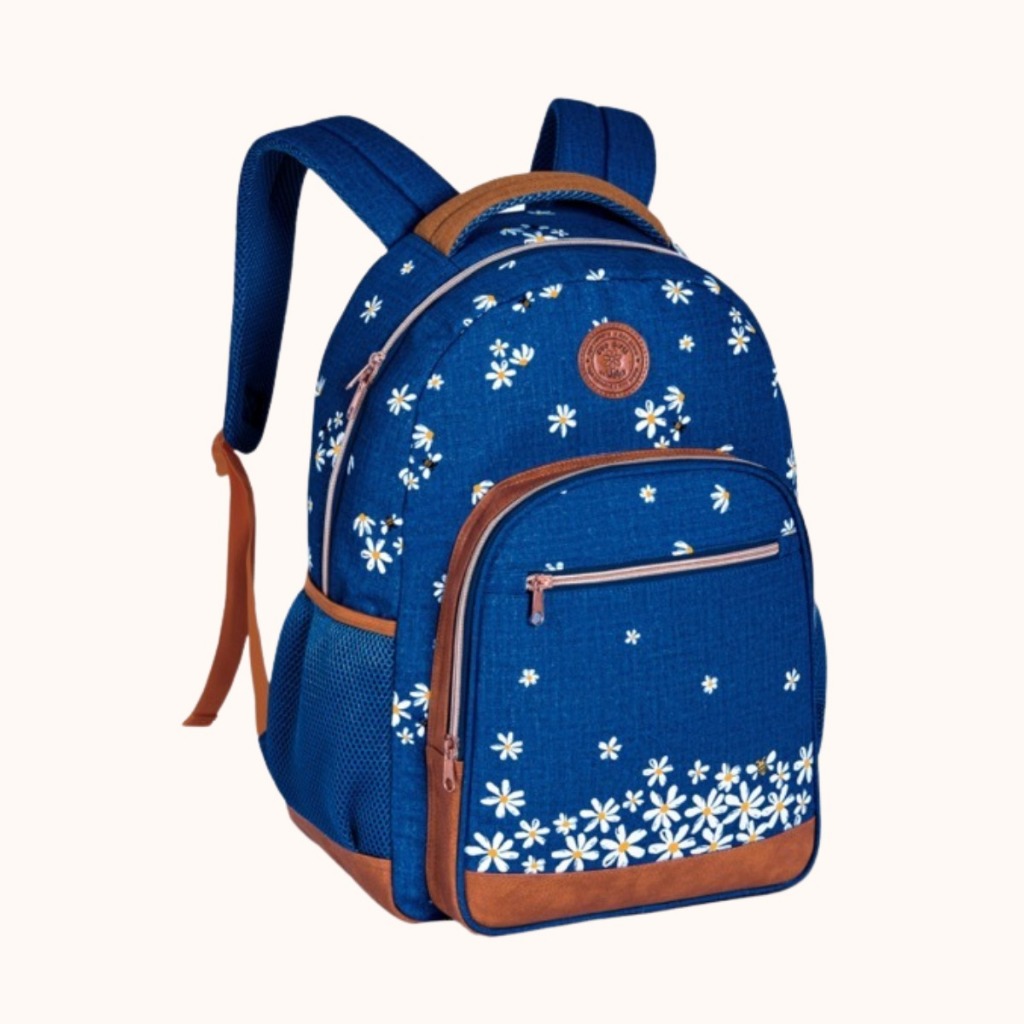 Kit Mochila + Estojo Floral By Uatt | Zíper Duplo • Estilo e Conforto — imagem 2 de 2