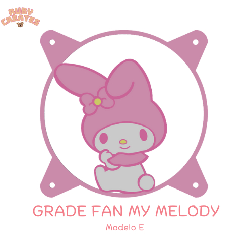 Grade Fan My Melody Modelo G 120mm Personalizada Sanrio Protecao para Ventoinha Cooler Acessório Pc
