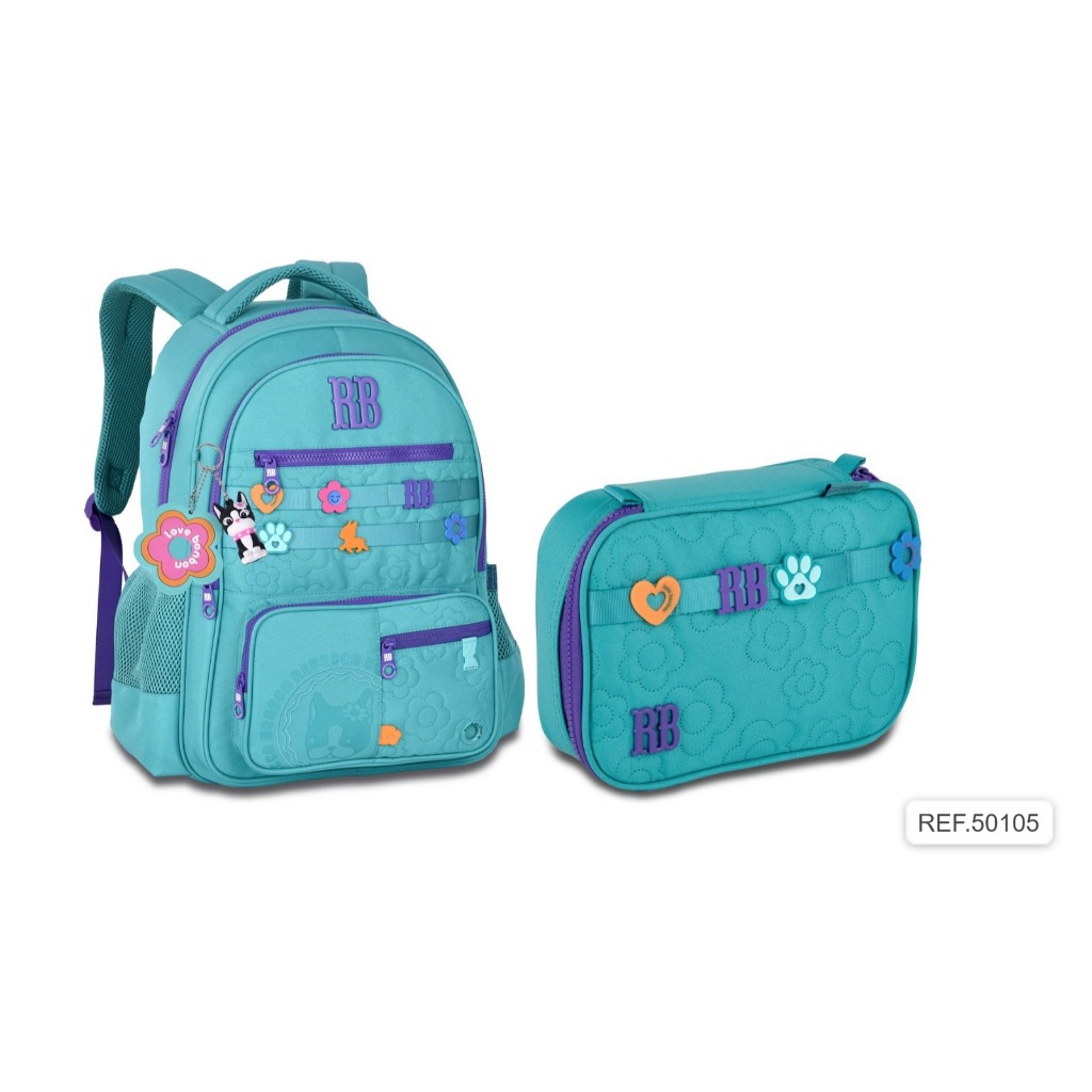 Kit Mochila de Costas + Estojo Rebecca Bonbon 50105 Escolar Infantil