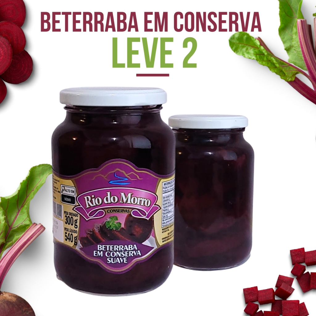 Kit 2 Beterraba Em Conserva Suave 300g Rio Do Morro