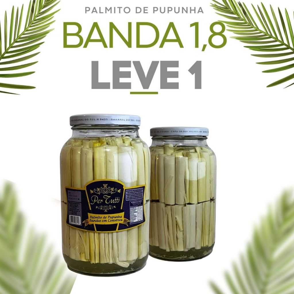 Palmito Em Conserva Pupunha Banda 1,8Kg Tipo Banda Selenza Premium/Per Tutti