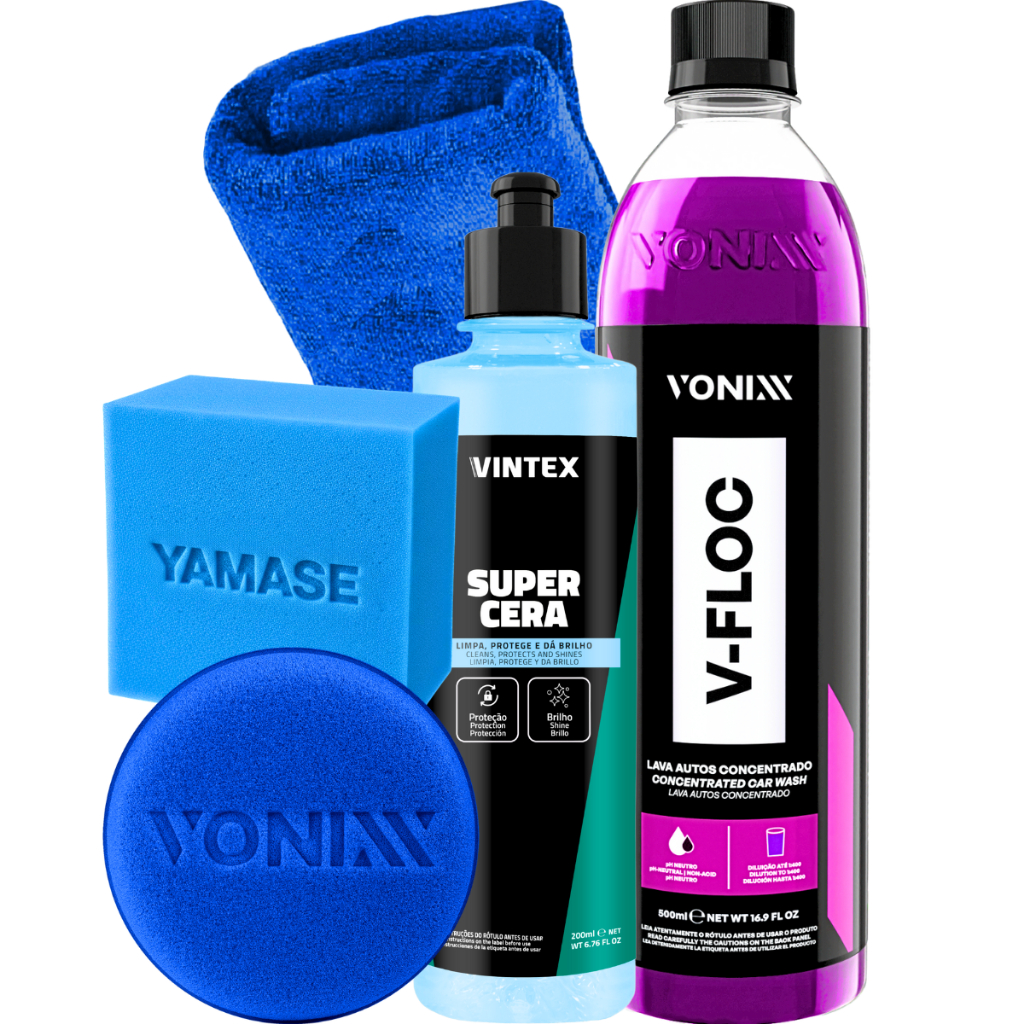Kit Para Moto Shampoo Neutro V-Floc E Super Cera 200g Brilho e Proteção a Pintura Vonixx em Oferta na Shopee