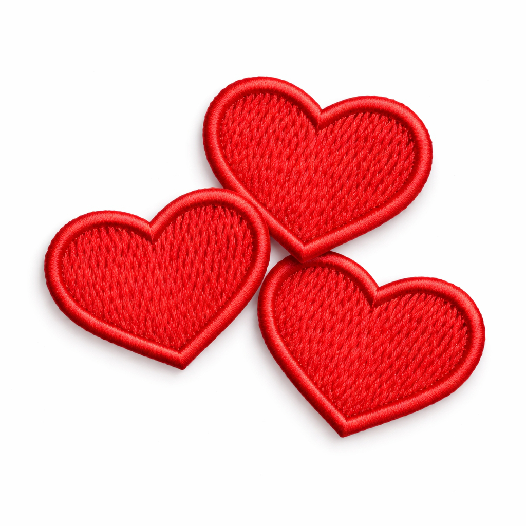 Patch Bordado -  3 unidades de Coração em Oferta na Shopee