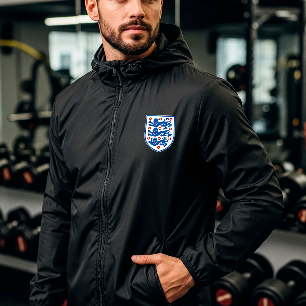 Jaqueta Corta Vento Impermeável Masculina Time Inglaterra CopaTactel Leve Ideal Dia a Dia e Caminhadas