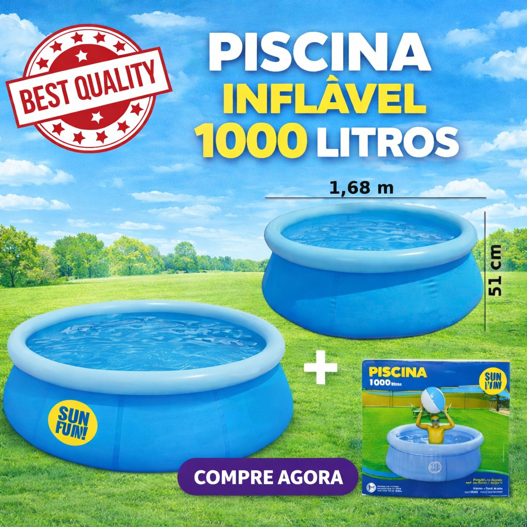 Piscina Inflável 1000 litros  Infantil Com Bomba / Sem Bomba Verão Redonda 1,68cmx51cm
