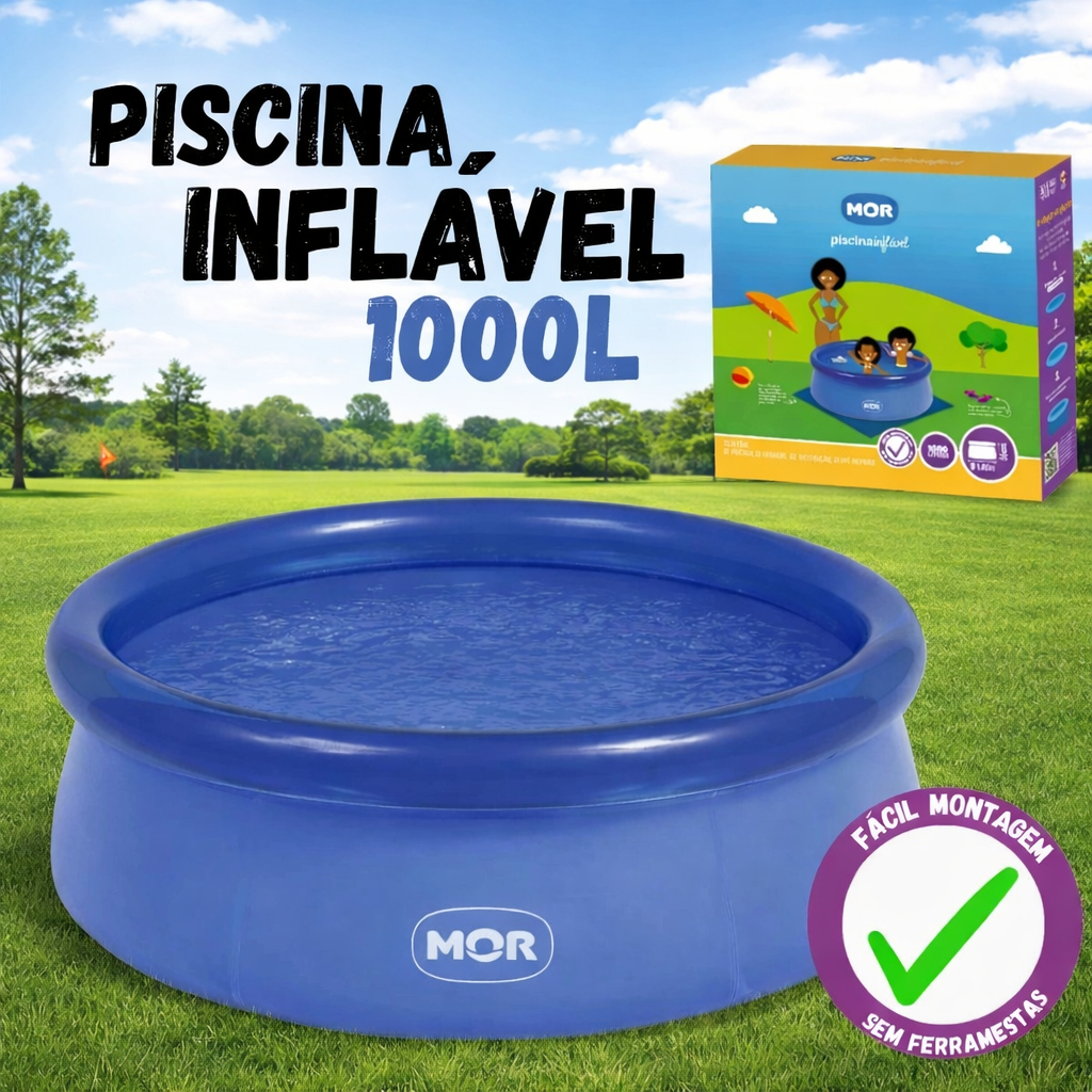 Piscina Redonda Borda Inflável Infantil 1000 Litros Mor