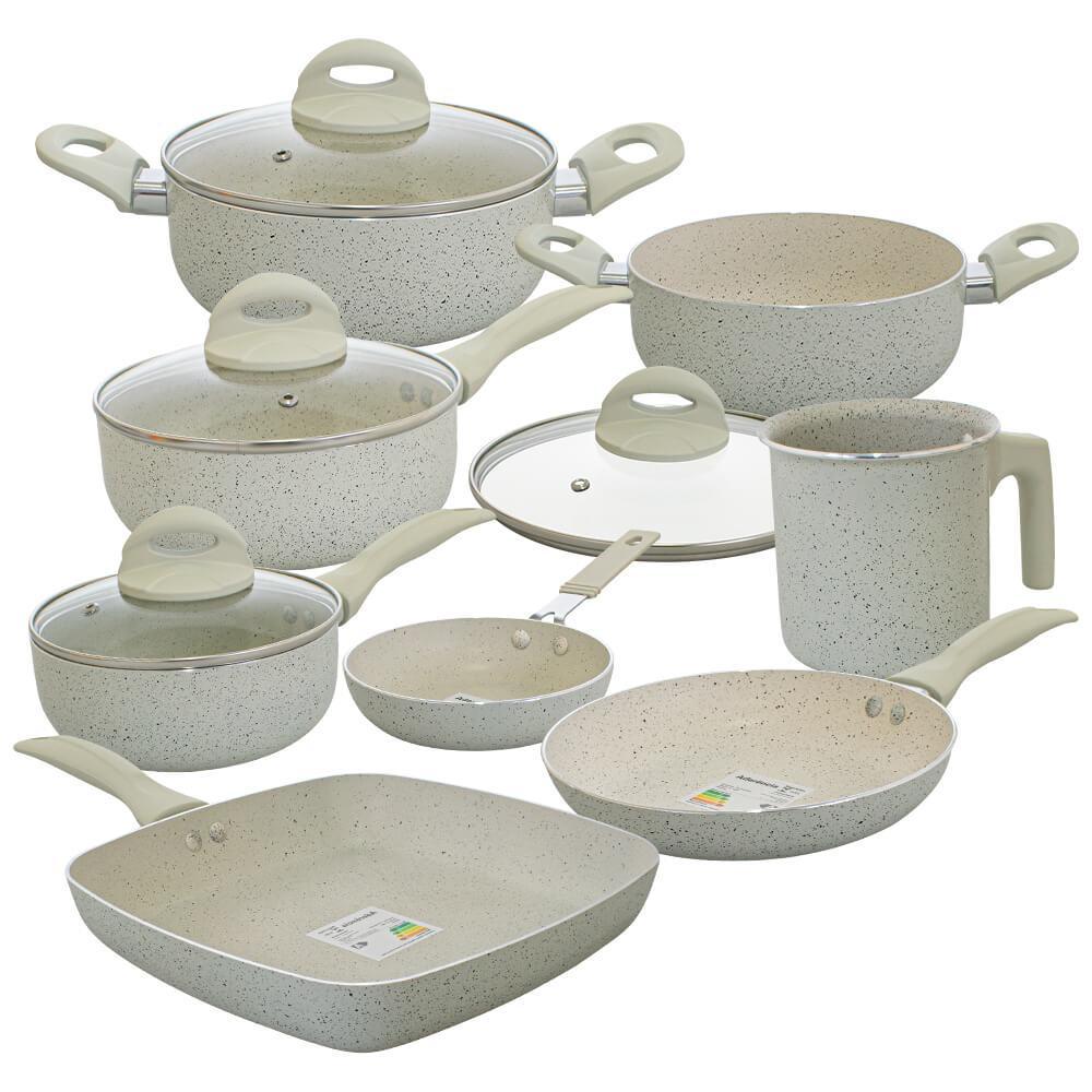 Conjunto de Panelas Antiaderente Revestimento Cerâmica Vanilla Ibiza 8 Peças - Casambiente em Oferta na Shopee