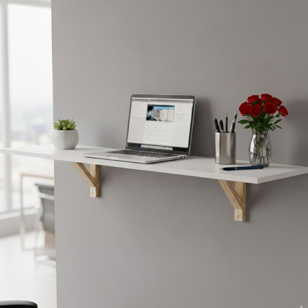 Mesa Suspensa Multifuncional Compacta Escrivaninha Home Office Penteadeira 90x45