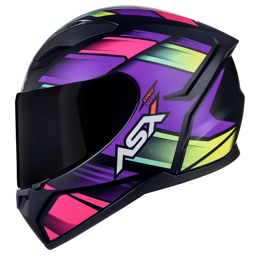 Capacete para moto ASX City Start Fosco Preto Rosa Lilás em Oferta na Shopee