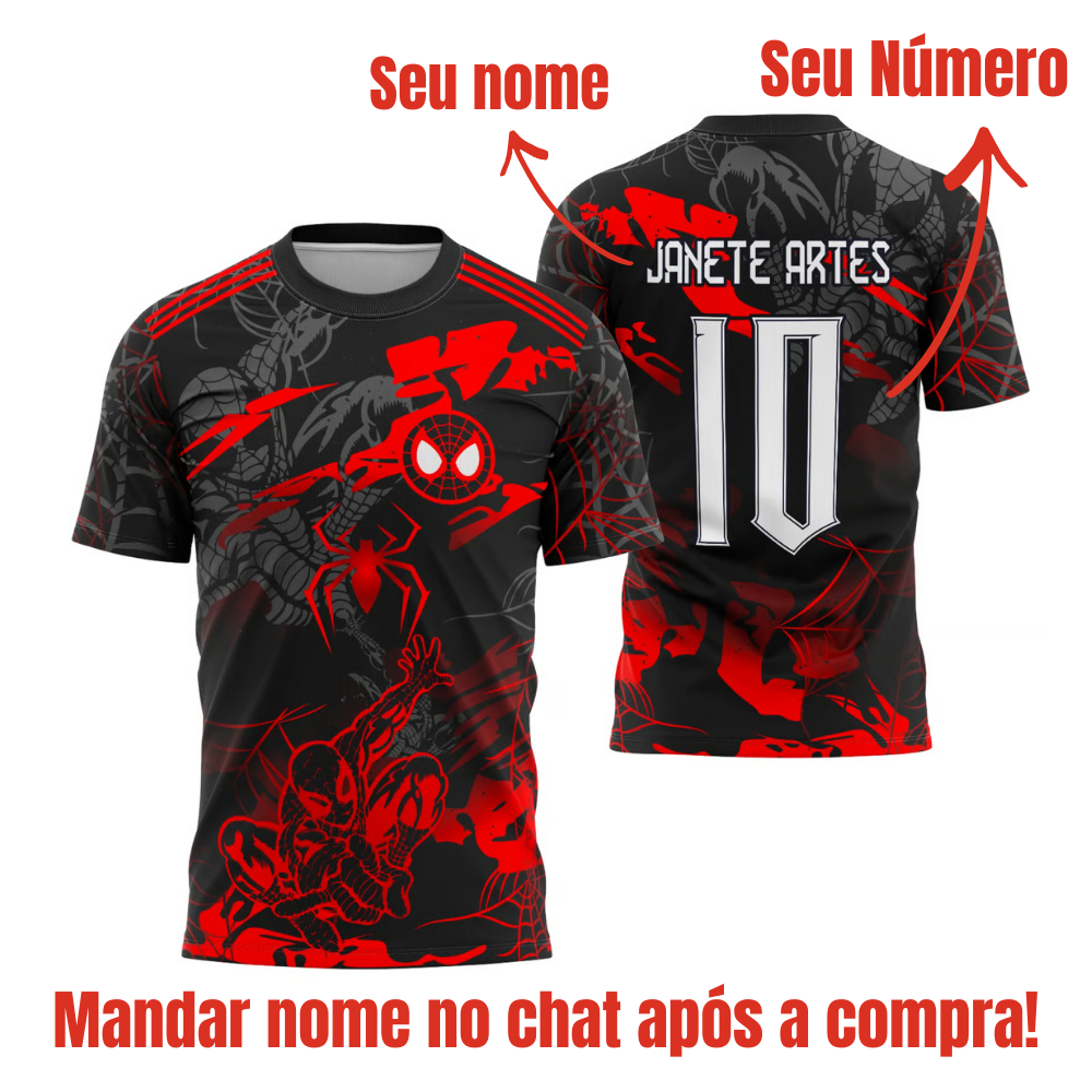 Camiseta Interclasse Personalizada DryFit Homem Aranha | Camisa de Time para Jogos Escolares