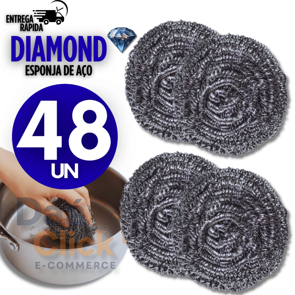 Imagem Jogo 48 Esponja De Aço Inox Premium Lava Louça Não Enferruja Limpeza Pesada Bucha Palha de Aço Panela Grelha Cozinha