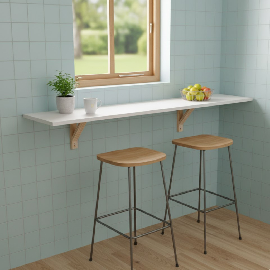 Mesa Suspensa Escrivaninha Home Office Multifuncional Penteadeira 120X45