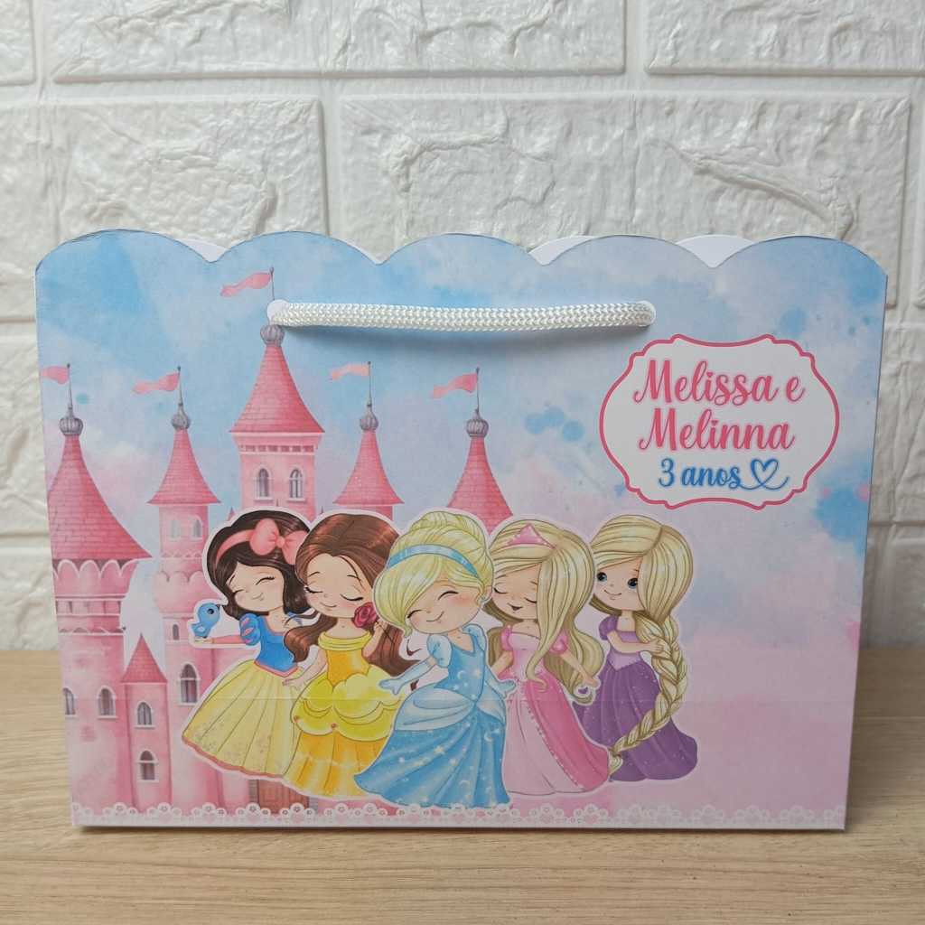 Sacolinha Surpresa Princesas Cute Personalizada (PEGUE E MONTE) | Lembrancinhas | Festa | Aniversário | Mimos