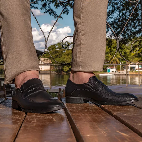 Sapato Social Loafer Masculino Bigioni Clássico Vision Couro Legítimo