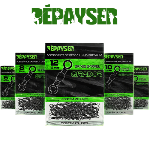 Girador Distorcedor Pesca BBS Nickel Dépayser 20un Anti Torção Alta Resistência Água Doce e Salgada