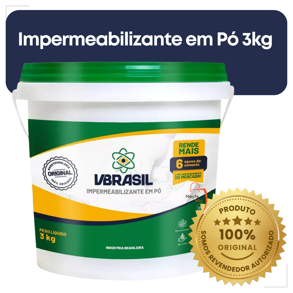 Impermeabilizante Em Pó Balde De 3kg Vbrasil
