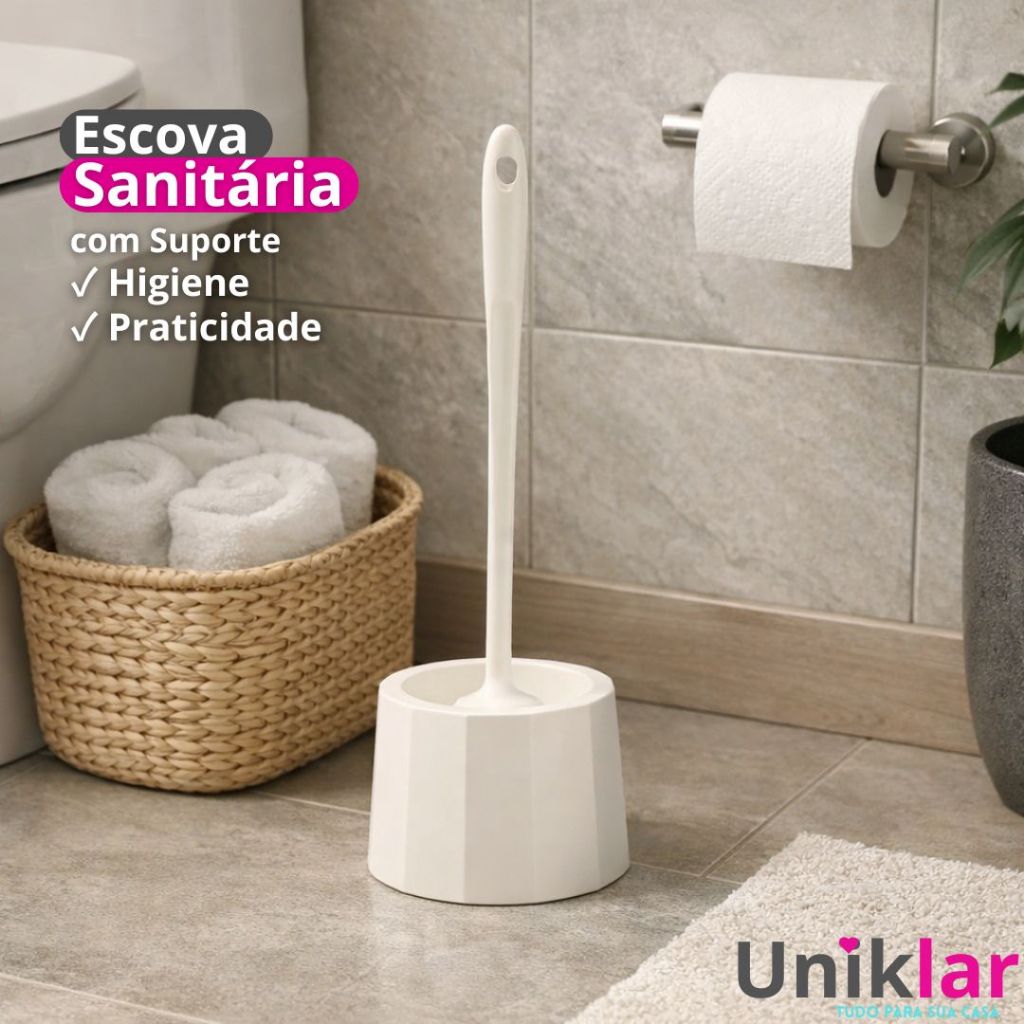 Escova Para Vaso Sanitário Com Suporte Base Higiênica Banheiro em Oferta na Shopee