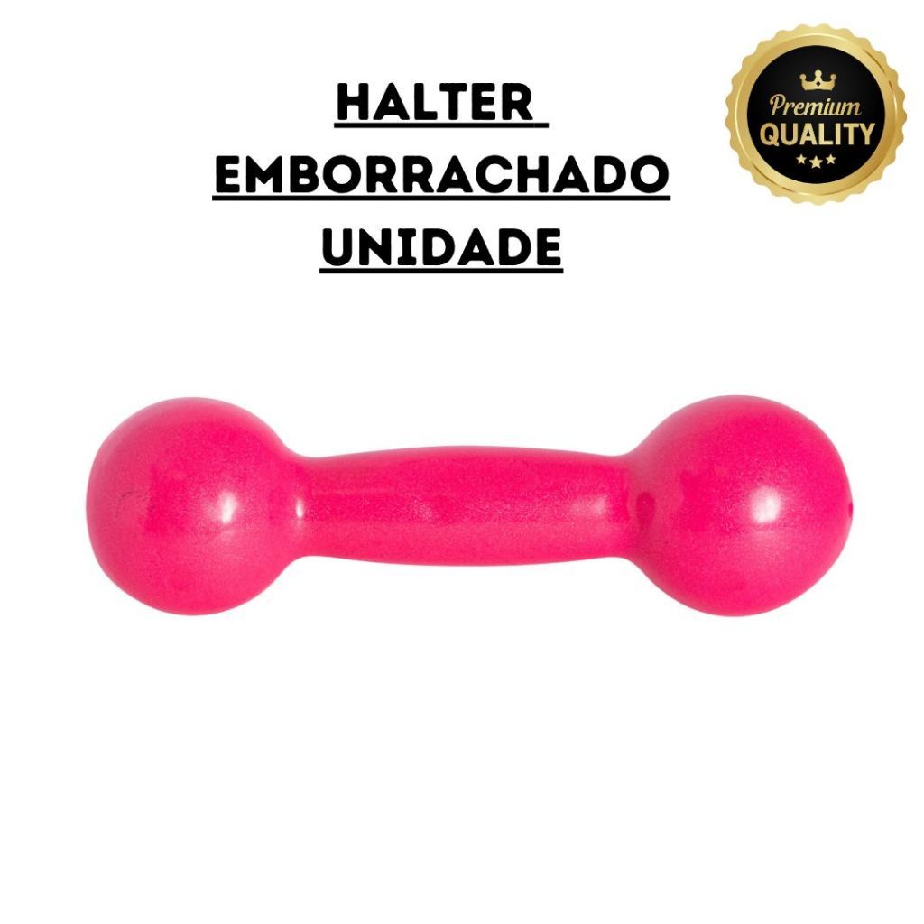 Halter Bola Emborrachado Rosa Unidade - 1 Kg ao 5 Kg Treino Em Casa Musculação Academia