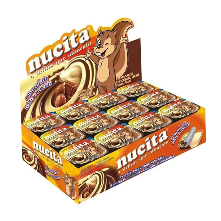 Nucita Creme 10g Caixa com 48 Unidades Chocolate Leite Avelã Bicolor Napolitano ou 3 Sabores 480g em Oferta na Shopee