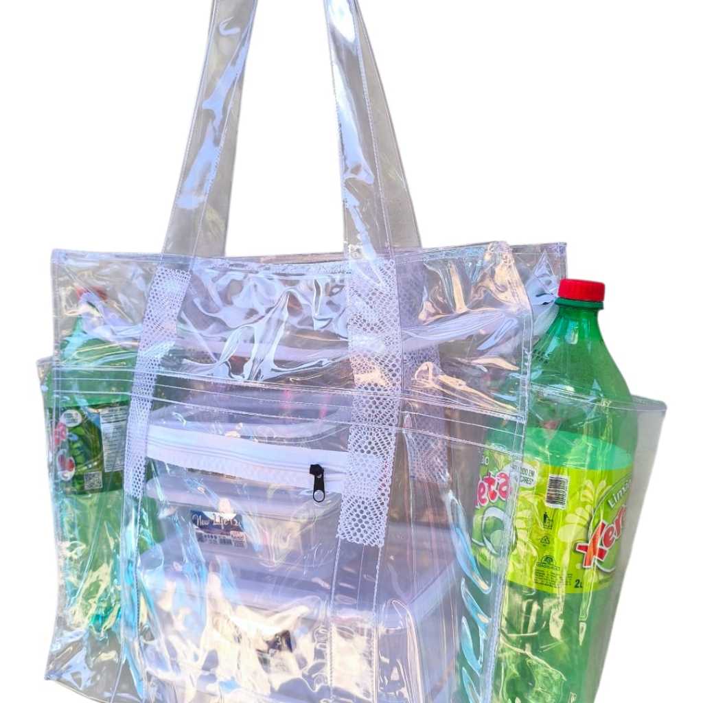Bolsa Transparente Sacola Grande Pvc Cadeia Resistente