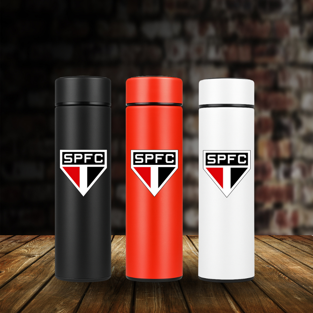 Garrafa Térmica São Paulo 500ml – Inox Personalizada, Mantém Quente e Gelado em Oferta na Shopee