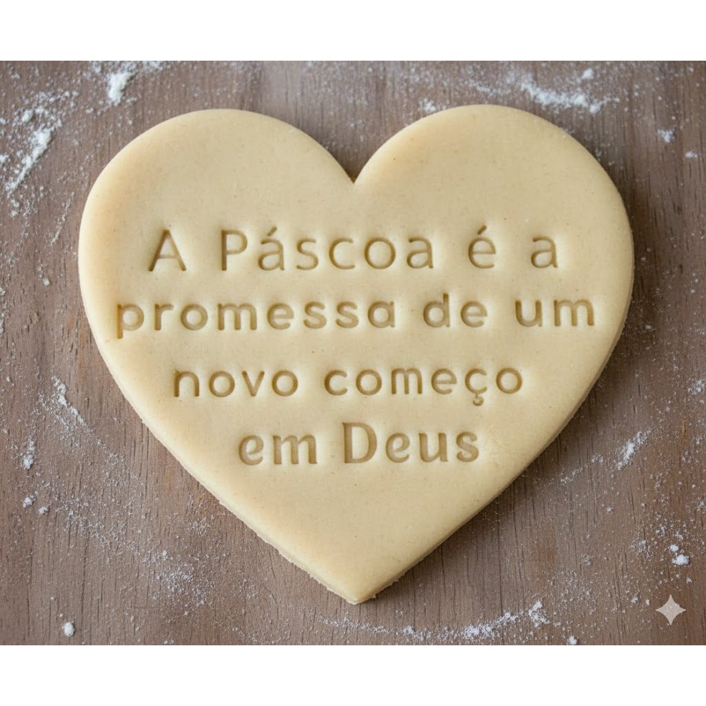 Coração Mensagem de Páscoa  Cortador Marcador Biscoito para Pasta Americana Confeitaria Religiosa Deus Jesus de cookies