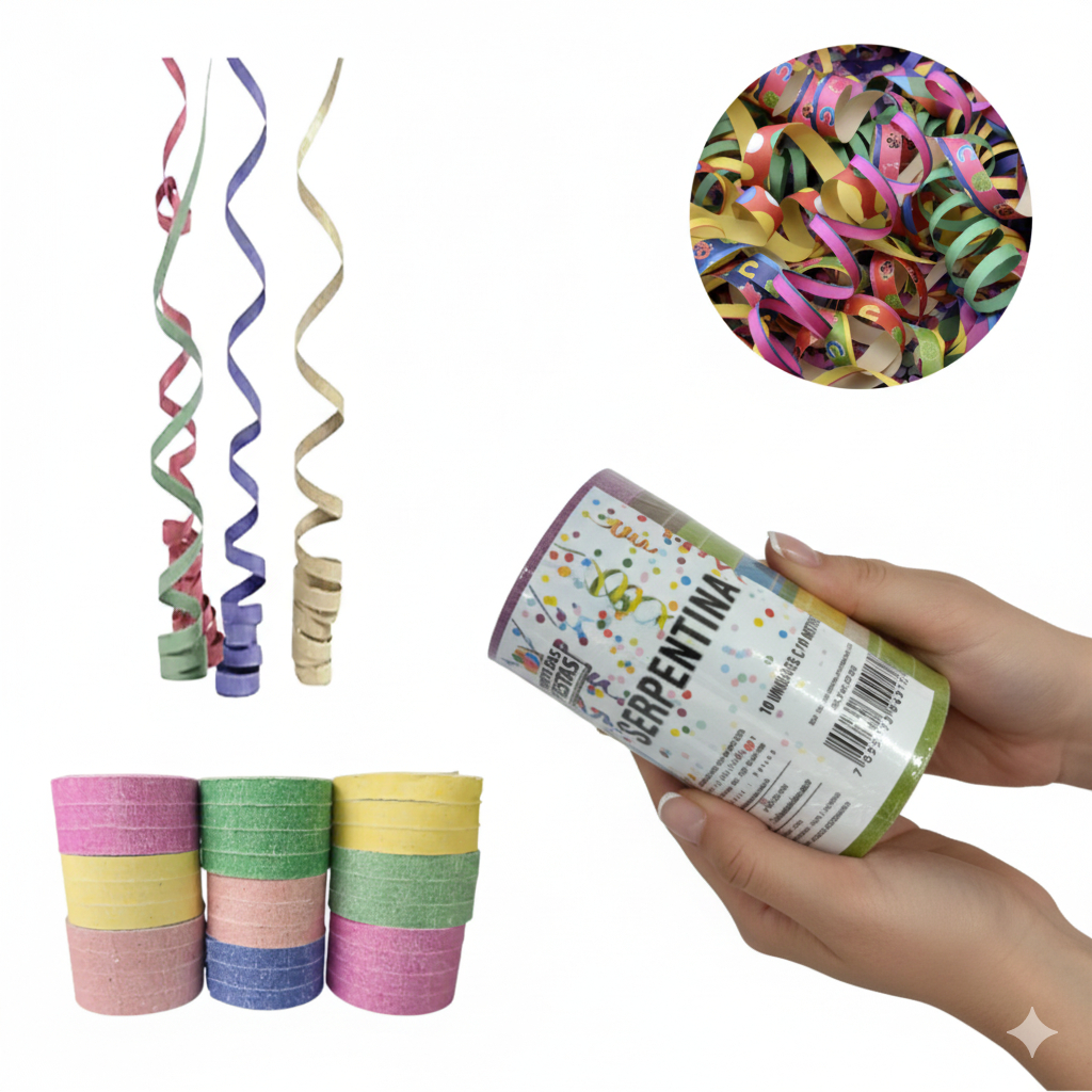 50 Rolos de Serpentinas Coloridas Carnaval 10 Metros Cada 500 Metros - Ponto das Festas – Inspire Sua Festa Loja