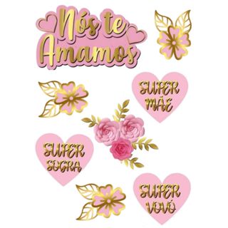 Topo de Bolo MÃE , VÔ , SOGRA Nós te Amamos Para festas , comemoração , aniversários em Oferta na Shopee