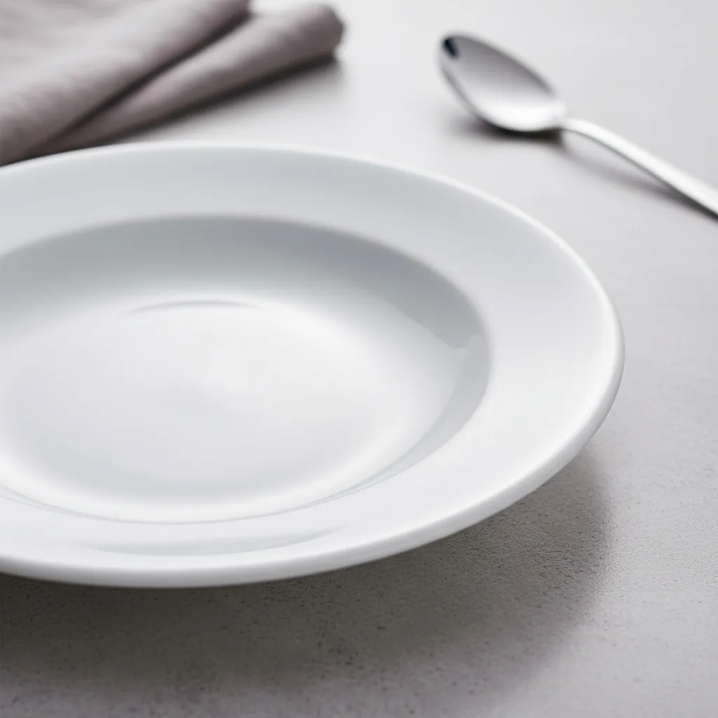 Jogo 6 Pratos Fundos Sopa Porcelana Buffet Hotel Branco Liso Porcelana Schmidt