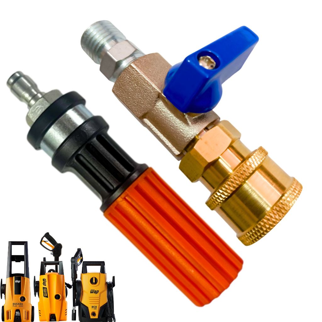 Kit Registro + Bico Curto para Lavadora de Alta Pressão Wap Ousada Plus 2200/Eco Fit/Atacama Smart em Oferta na Shopee