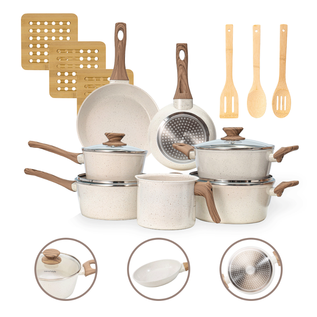 Imagem Jogo De Panelas 13 Pç Marmol Premium Revestimento Cerâmico